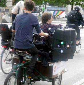 Cycling in Copenhagen is not as much about fitness as it is about transport. Transport of almost anything. Photo: Mick. 2015. 